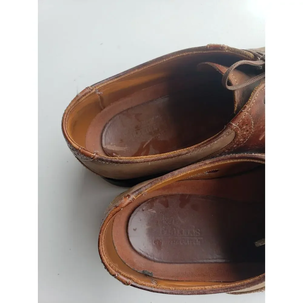 Allen Edmonds Shoes Size 9 D Mens Brown Oxford Presscott Saddle Two Tone Leather